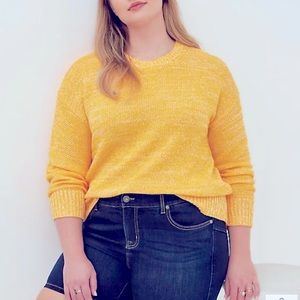 Torrid yellow crew neck sweater size 1